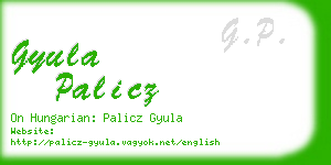 gyula palicz business card